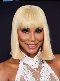 Silver Bob Wig Chin Length Ideal Straight Capless 12" Synthetic Toni Braxton Wigs