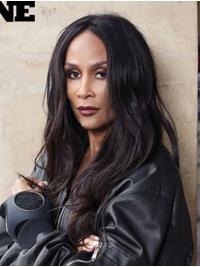 Long Hair Lace Wigs Long Comfortable Wavy Lace Front 18" Synthetic Beverly Johnson Wigs