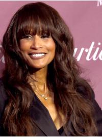 Long Hair With Bangs Wigs Long Soft Wavy Capless 22" Synthetic Beverly Johnson Wigs