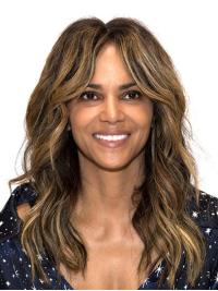 Long Best Wavy Wig Synthetic Capless Without Bangs Long 16" Ombre/2 Tone Popular Halle Berry Wigs