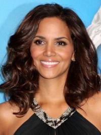 Medium Human Hair Wigs Layered Shoulder Length Remy Human Hair Top Halle Berry Inspired Wigs