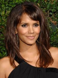 Long Straight Wigs Human Hair Wigs With Bangs Long Celebrity Human Hair Trendy Halle Berry Wigs