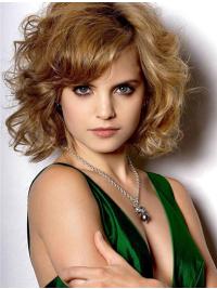 Curly Wigs With Bangs Celebrity Wigs For Sale With Bangs Curly Chin Length Synthetic Style Mena Suvari