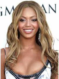 Long Wavy Wig Without Bangs Beyonce Blonde Hair Wavy Synthetic