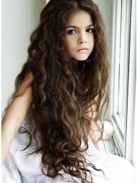 Long Curly Wigs Hair Discount Long Lace Front Brown Curly Wig For Kid