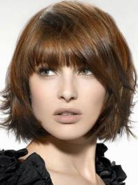 Best Bob Wigs Brown Straight Chin Length Face Framing Synthetic Bob Wigs
