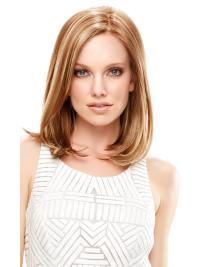 Without Bangs Straight Wigs Synthetic Straight Lace Front Fabulous Medium Lenght Blonde Wigs