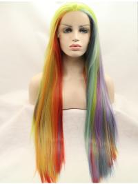 Long Straight Wigs Affordable Straight Without Bangs Colorful Wigs Lace Front
