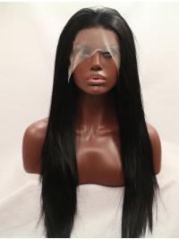 Long Straight Wig Without Bangs Synthetic Without Bangs Lace Front Wigs For Black Hair