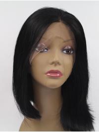 Straight Wigs Chin Length Without Bangs Synthetic Popular Best Place To Buy A Wig