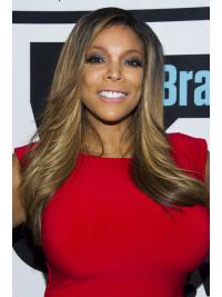 Long Human Hair Wigs Layered 22" Natural Wendy Williams Real Looking Lace Front Wigs