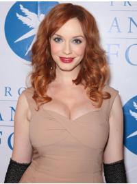 Wavy Shoulder Length Wigs 15" Shoulder Length Capless Layered Synthetic Christina Hendricks Wigs