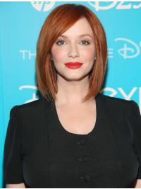 Lace Wigs Chin Length Trendy Without Bangs Copper Straight Chin Length 12" Christina Hendricks Wigs