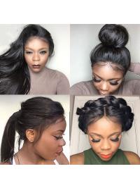 Remy Hair Wigs Pre Plucked Natural Hairline With Baby Hair Straight Brazilian Bleached Knots