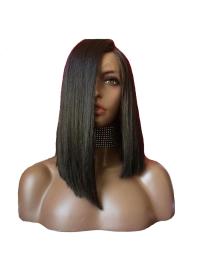 Bob Wigs Lace Front Brazilian Remy Hair Straight Short Wigs With Baby Hair