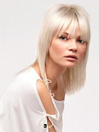 Medium Human Hair Wigs 14 Inches Shoulder Length With Bangs Fashion Human Hair Wigs