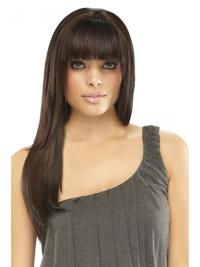 Straight Remy Human Hair 7.5"(As Picture) Brown Fringe Topper From