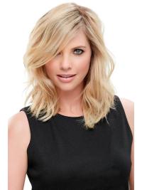 Wavy Remy Human Hair 12"(As Picture) Blonde Part Toppers From