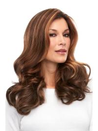 Curly Remy Human Hair 18"(As Picture) Auburn Part French Topper From